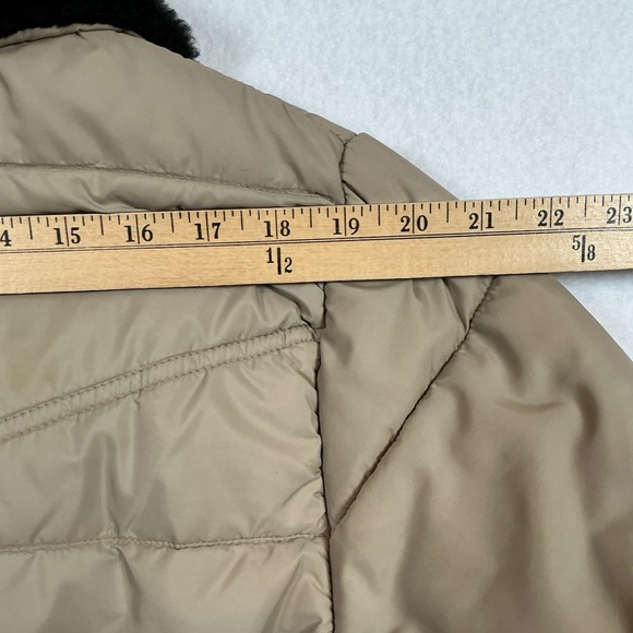 Vintage Walls Blizzard Pruf Puffer Jacket Large Beige ZipUp Faux Fur Collar - Picture 9 of 9